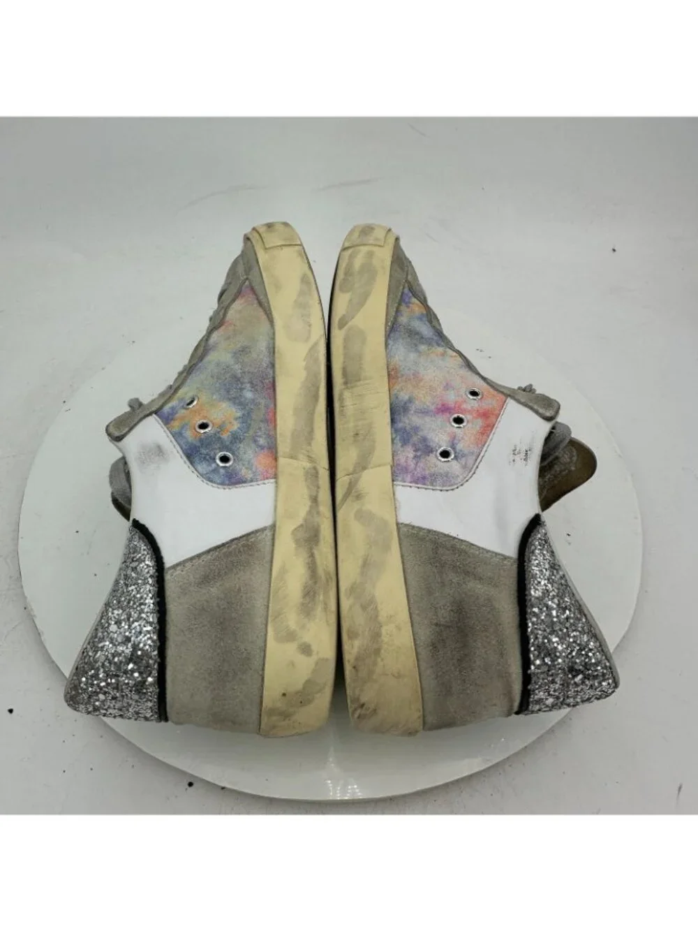 Philippe Model Women Sz EU 39 US 8.5 White Rainbow Tie Dye  Leather Tennis Shoes